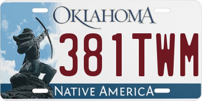 OK license plate 381TWM