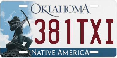 OK license plate 381TXI