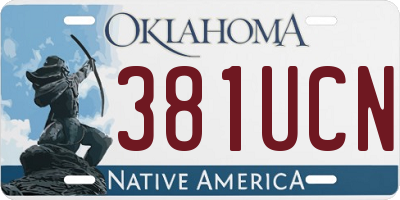 OK license plate 381UCN