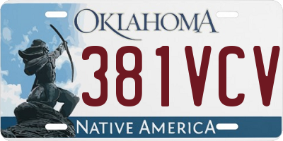OK license plate 381VCV