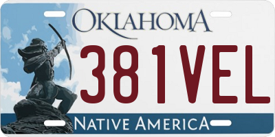 OK license plate 381VEL