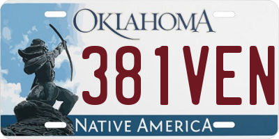 OK license plate 381VEN
