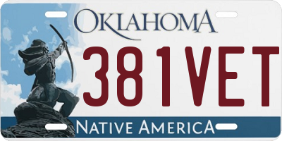 OK license plate 381VET