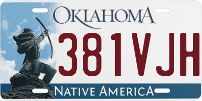 OK license plate 381VJH
