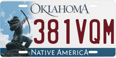 OK license plate 381VQM
