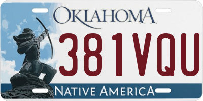 OK license plate 381VQU