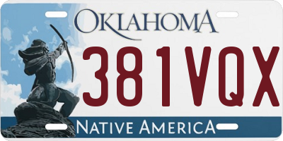 OK license plate 381VQX