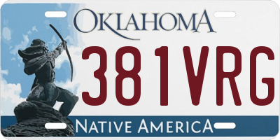 OK license plate 381VRG