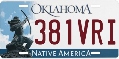OK license plate 381VRI
