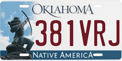 OK license plate 381VRJ