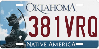 OK license plate 381VRQ
