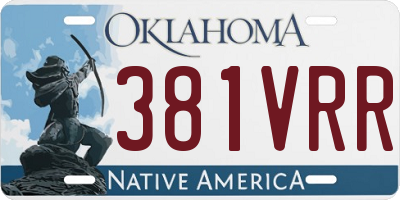 OK license plate 381VRR