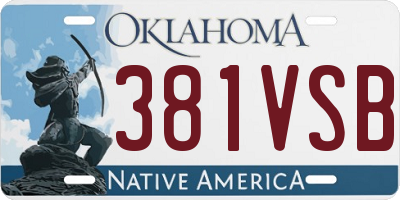 OK license plate 381VSB