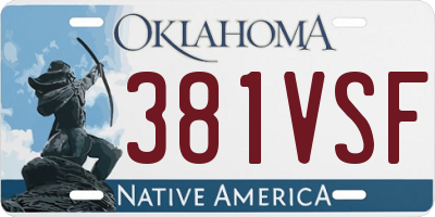 OK license plate 381VSF