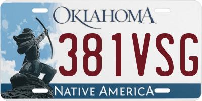 OK license plate 381VSG
