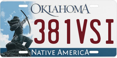 OK license plate 381VSI