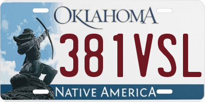 OK license plate 381VSL
