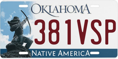 OK license plate 381VSP