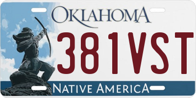 OK license plate 381VST