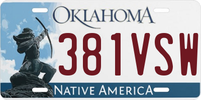OK license plate 381VSW