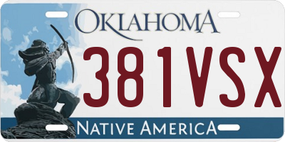 OK license plate 381VSX