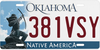 OK license plate 381VSY