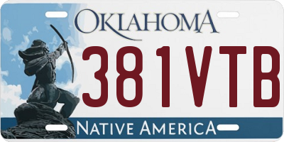 OK license plate 381VTB