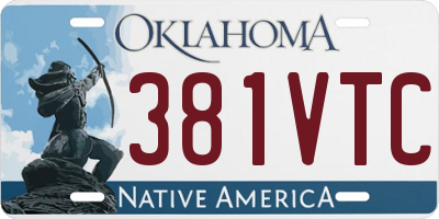 OK license plate 381VTC