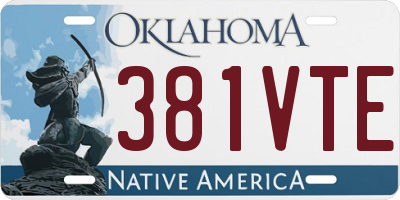 OK license plate 381VTE