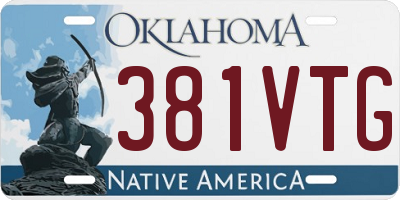 OK license plate 381VTG