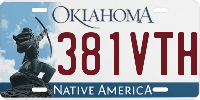 OK license plate 381VTH