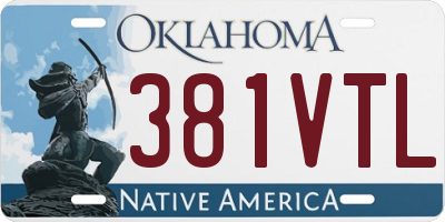 OK license plate 381VTL