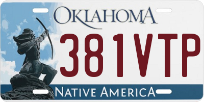 OK license plate 381VTP