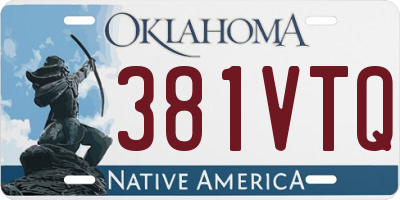 OK license plate 381VTQ