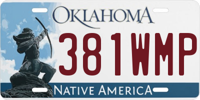 OK license plate 381WMP