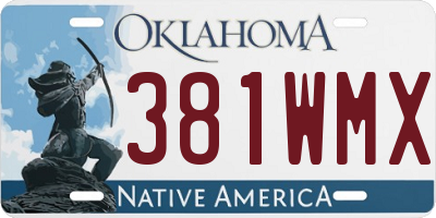OK license plate 381WMX