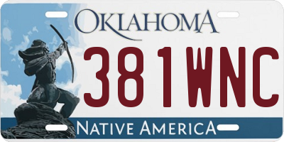 OK license plate 381WNC