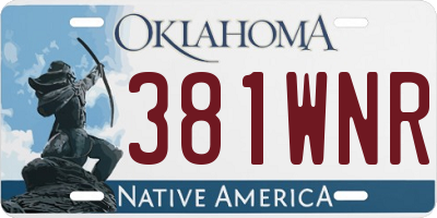 OK license plate 381WNR