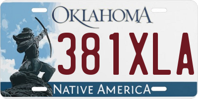 OK license plate 381XLA