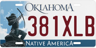 OK license plate 381XLB