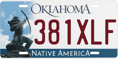 OK license plate 381XLF