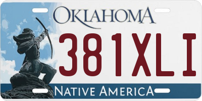 OK license plate 381XLI