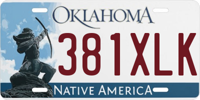 OK license plate 381XLK