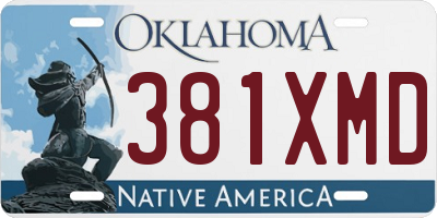 OK license plate 381XMD