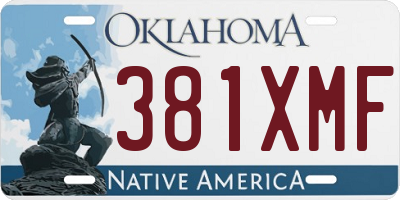 OK license plate 381XMF