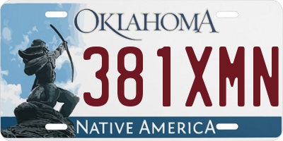 OK license plate 381XMN
