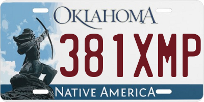 OK license plate 381XMP