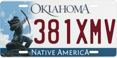 OK license plate 381XMV