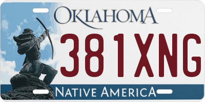 OK license plate 381XNG