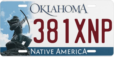OK license plate 381XNP